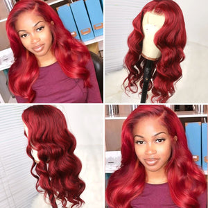 "Meet Rudy Red" 13x6 Lace Front Body Wave Virgin Human Hair Wig