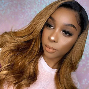 "Meet Fancy" Honey  Brown Ombre Lace Wig